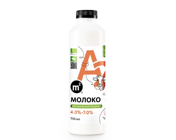 Молоко А2 4,0-7,0% цельное, пастеризованное, Ферма М2, 750 мл 444622916 - фото 14698