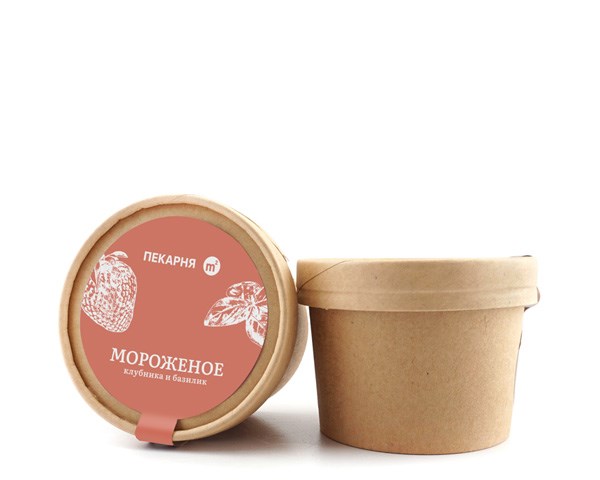 Сливочное мороженое с органической клубникой и базиликом, Ферма М2, 160 г 472714585 - фото 15137
