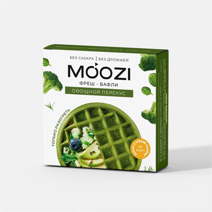 Фреш-вафли со шпинатом и брокколи замороженные, MOOZI, 100 г 7270 - фото 15326