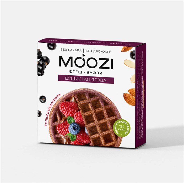 Фреш-вафли с ягодами замороженные, MOOZI, 100 г 7275 - фото 15353