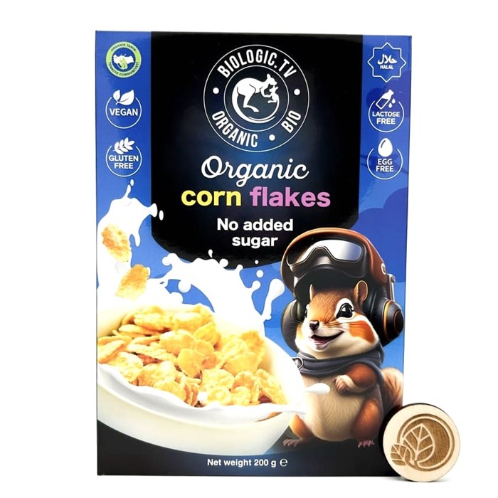 Кукурузные хлопья без сахара и глютена, Biologic.tv, 200 г 678115679