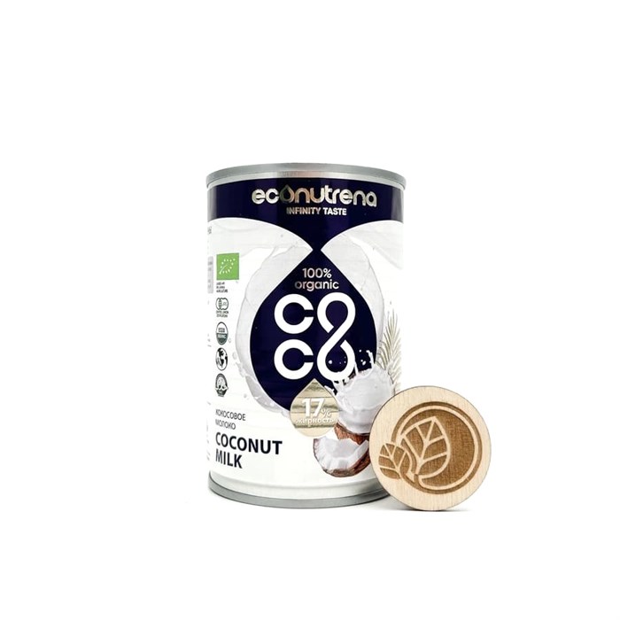 Кокосовое молоко 17%, Econutrena, 400 мл 653223184