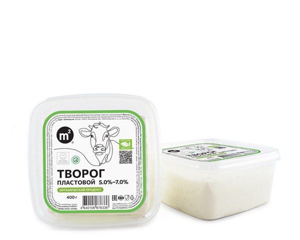 Творог 5-7% пластовой, Ферма М2, 400 г 7375