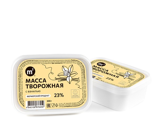 Масса творожная 23% с натуральной ванилью, Ферма М2, 200 г 7383