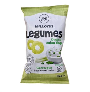 Снеки из зеленого гороха и кукурузы со вкусом сметаны и лука "Legumes", McLLOYD'S, 35 г 650843698