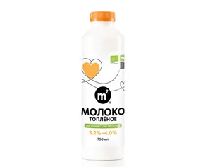 Молоко коровье цельное топленое 3,2-4%, Ферма М2, 750 мл 359777136