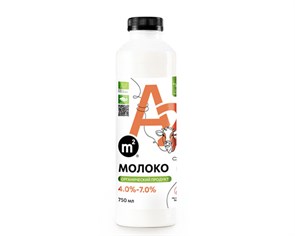 Молоко А2 4,0-7,0% цельное, пастеризованное, Ферма М2, 750 мл 444622916