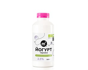 Йогурт питьевой коровий 2,5% с черникой, Ферма М2, 500 г 359802799