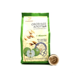 Хлопья овсяные без глютена с яблоком, Сташевское, 375 г 6989