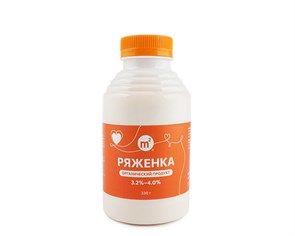 Ряженка 3,2-4% из цельного коровьего молока, Ферма М2, 330 мл 361077898