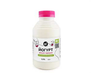 Йогурт питьевой коровий 2,5% вишня-черешня, Ферма М2, 330 г 359802807